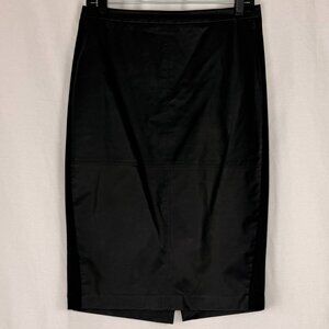 The Limited Women's Black Vegan Leather Pencil Skirt | Size 8 | Length: 25"